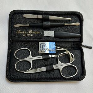 Dovo Men's 5-Piece German Cutlery Manicure Set w/ Black Leather Zippered Case
